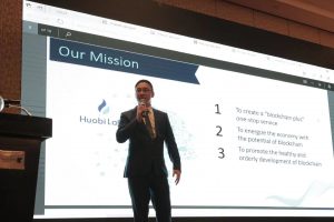 Damen gave a talk during the Huobi Indonesia Anniversary
